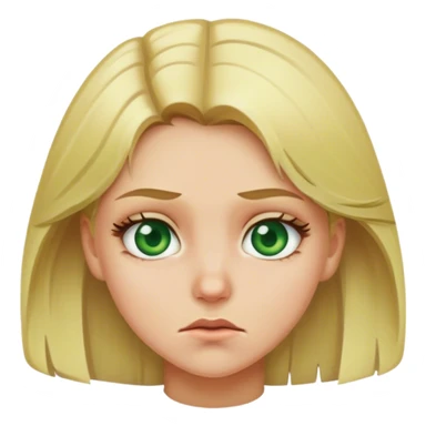 Blonde girl with green eyes disgusted sticker