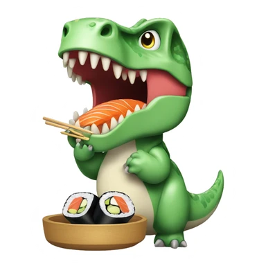 Dinosauro che mangia sushi sticker