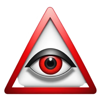 Illuminati triangle symbol with eye in center, black and red color scheme sticker