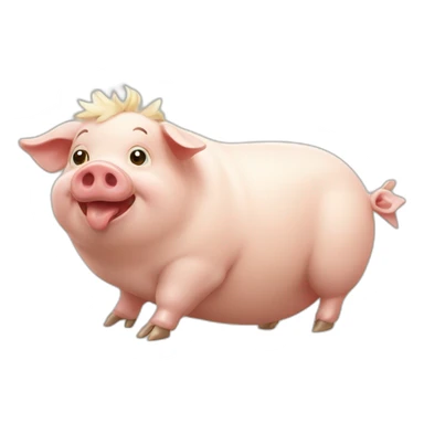 Cochon sur une poule sticker