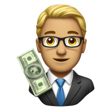 businessman with money sticker