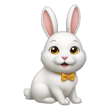Chat qui joue avec un lapin sticker