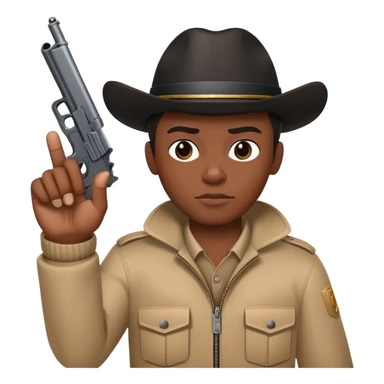 A black person with a gun doing the middle finger  sticker