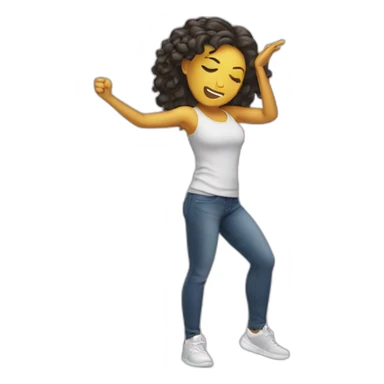 Mixed Female hitting a dab emoji sticker
