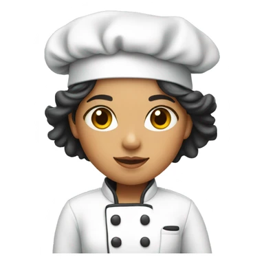 latina girl with chef coat and hat sticker
