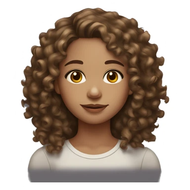curly brunette girl with light highlights, hazel eyes, medium skin tone  sticker