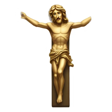 a golden christ cross sticker