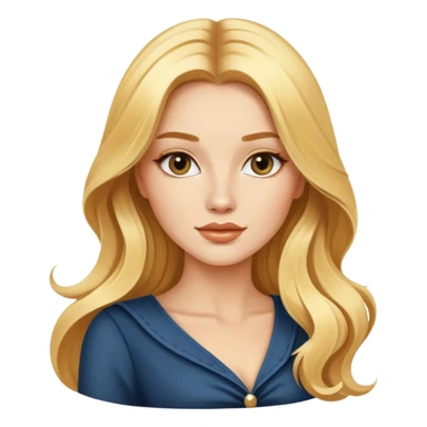 Beautiful blonde Western female fashion model with flowing golden hair, elegant features, stylish outfit sticker