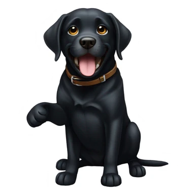 Black Labrador shaking fist sticker