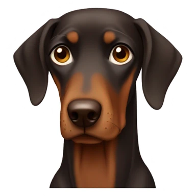 sad brown doberman  sticker