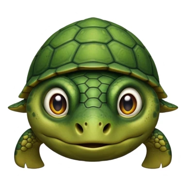 Angry dark green turtle that has half closed eyelids sticker