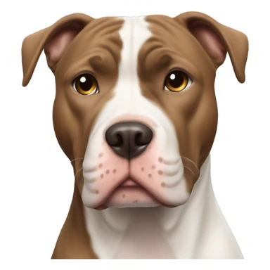 Most white and brown pitbull dog and a handsome ehit black hair man sticker