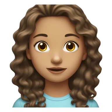 Young model brunet wavy hair sticker