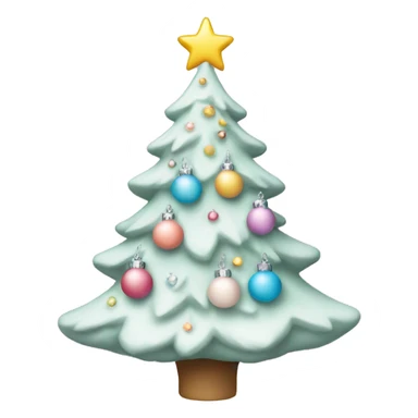 White Christmas tree with pastel decorations sticker