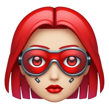 glitter red cyberpunk sticker