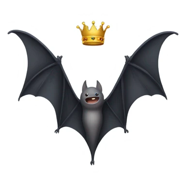 an emoji of two bat wings with a crown in the middle sticker