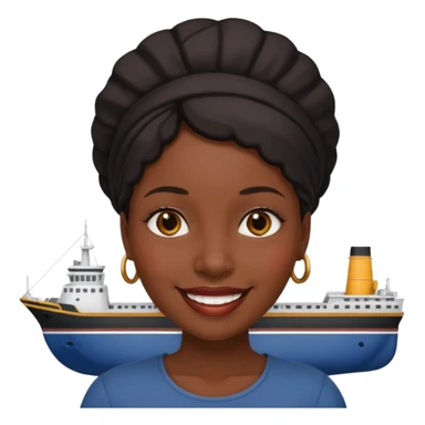 A black women with a ship for a head sticker