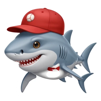 un requin avec une casquette sticker