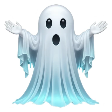3D render of Lagging Ghost, digital glitch art aesthetic, data corruption visual, translucent white ghost with trailing after-images, pixelated distortion, emoji style, isolated on white background --v 6.0. sticker
