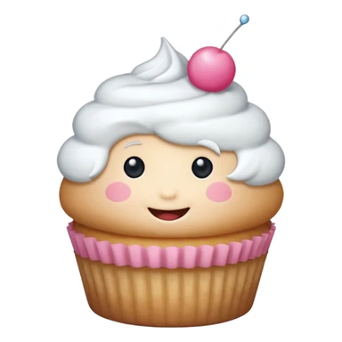 Un pequeño y adorable cupcake que ha cobrado vida, con un glaseado esponjoso que funciona como su "sombrero" o "pelo". Es la encarnación de la dulzura y la amabilidad. sticker