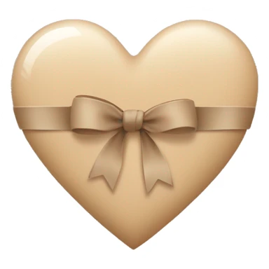 A beige heart with a little light-brown beige ribbon on it  sticker