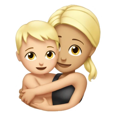 baby boy hug mommy blonde sticker