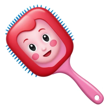 light pink hairbrush apple emoji style sticker