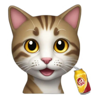 Un chat qui boit un soda  sticker