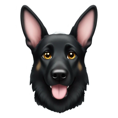 All black German shepherd with bunny ears sticker