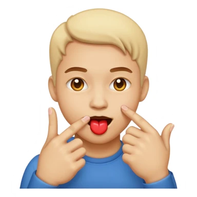 Emoji enamorado mordiéndose el dedo sticker