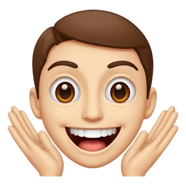 I want an overly excited face that says “I am so excited, I cannot contain. With eyes tightly squeezed closed together and a big grin emoji. With no  eyes  sticker