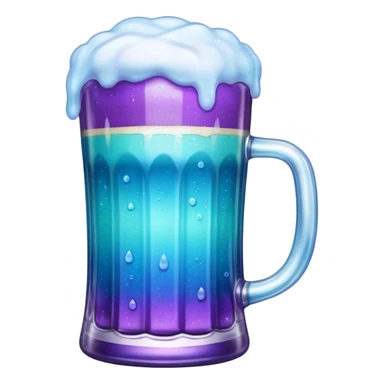 glitter cian and purple beer
 sticker