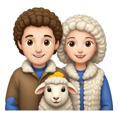 sheep husband wife sticker