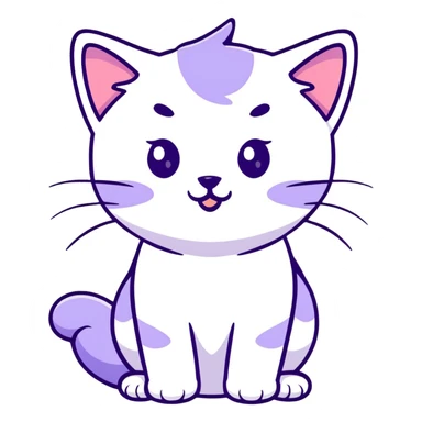 light purple lavender cat kitten sticker