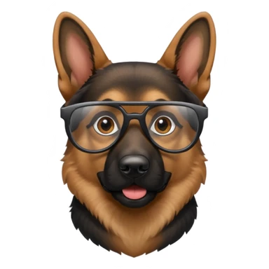 German shepherd wearing cool glasses sticker