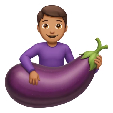 Man riding eggplant sticker