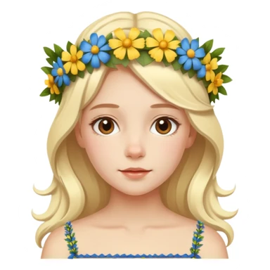 Swedish girl midsummer flower crown sticker