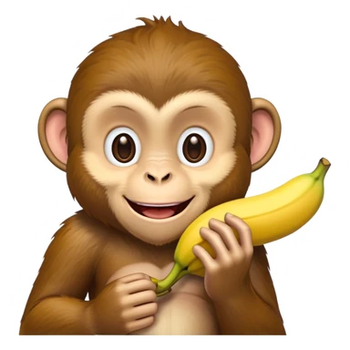 Monkey with banana  sticker