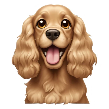 Tan cocker spaniel with fangs sticker