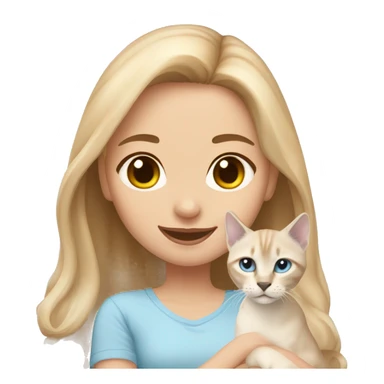 Girl with light ginger hair with her lynx point Siamese kitten sticker