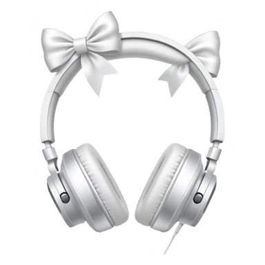 White headphones with bows on the sides sticker