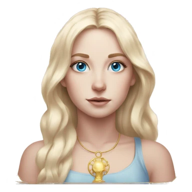 light pink tarot cards magic blonde girl white skin blue eyes  sticker