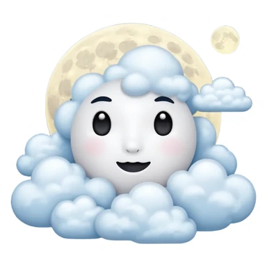 moon with clouds sticker