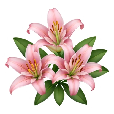 3 soft pink lilies sticker