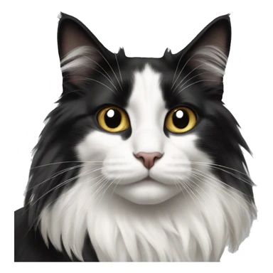 black-and-white cat domestic long-haired sticker