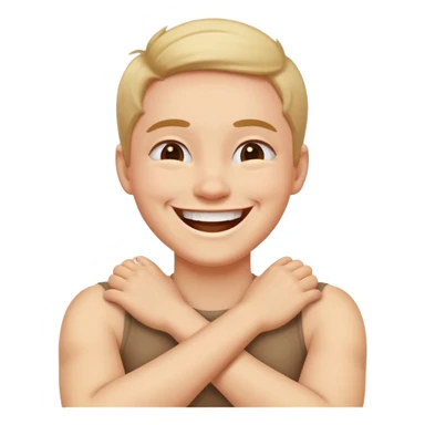 Arms crossed holding neck laughing guy/girl sticker