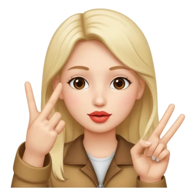 kissy face with peace sign  sticker