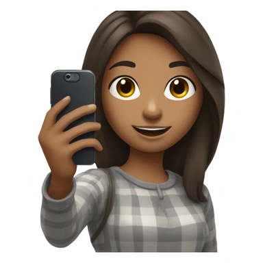 Brunette Girl taking selfie with her phone sticker