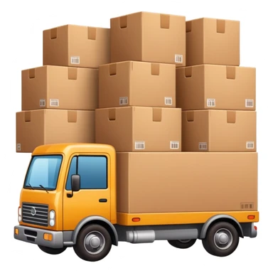 truck with cargo area full of boxes sticker