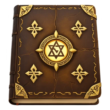 Spell Book – Old leather book glowing with runes sticker